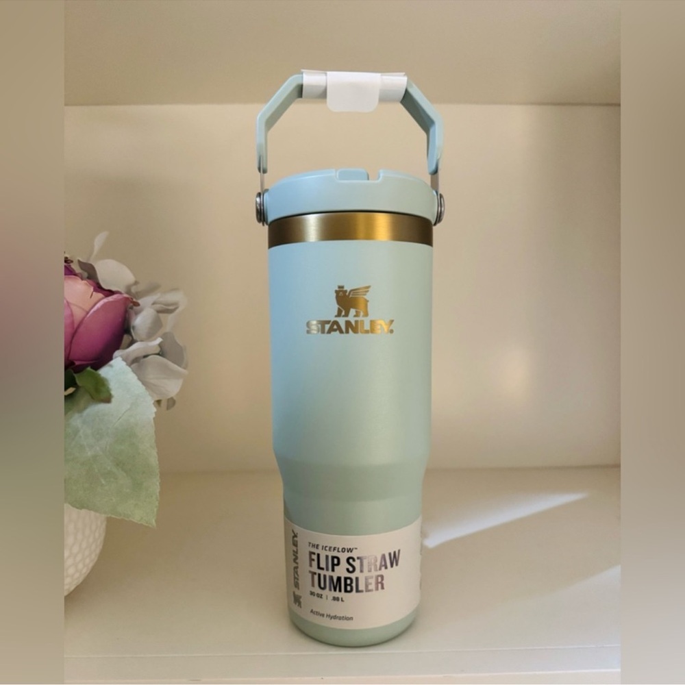 🎉LAST PIECE🎉Stanley 30Oz. IceFlow Tumbler with Flip Straw‎ Glided Celadon
